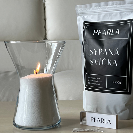 Sypaná svíčka 1000g | Bílá