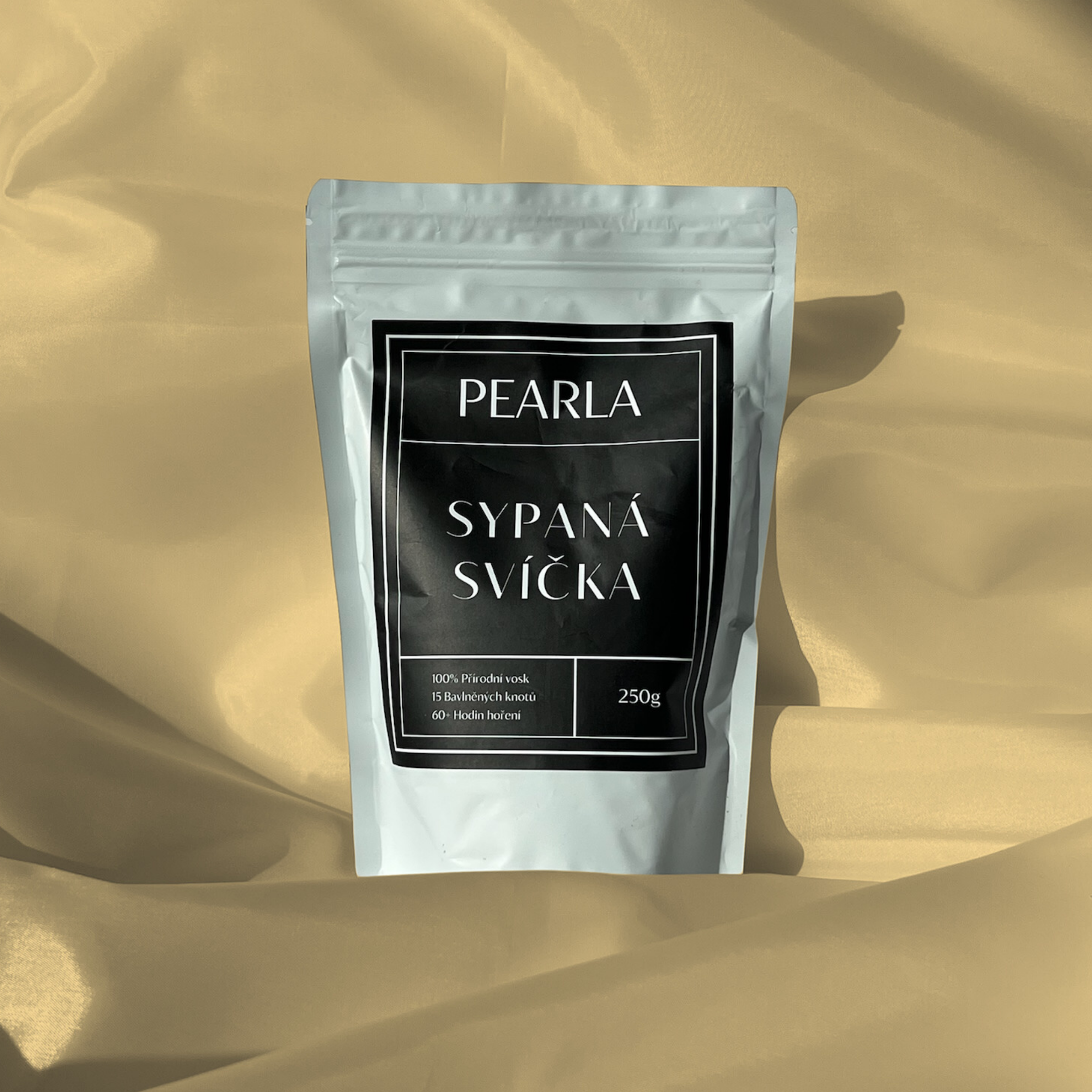 Sypaná svíčka 350g | 85h Pískově Béžová