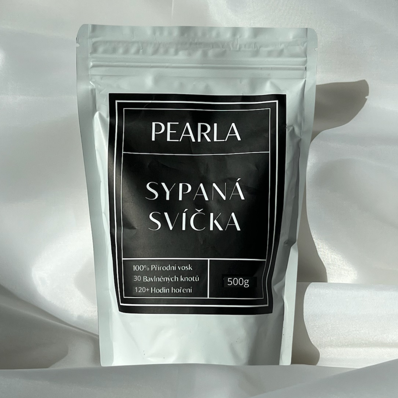 Sypaná svíčka 500g | 120 Pearlově Bílá