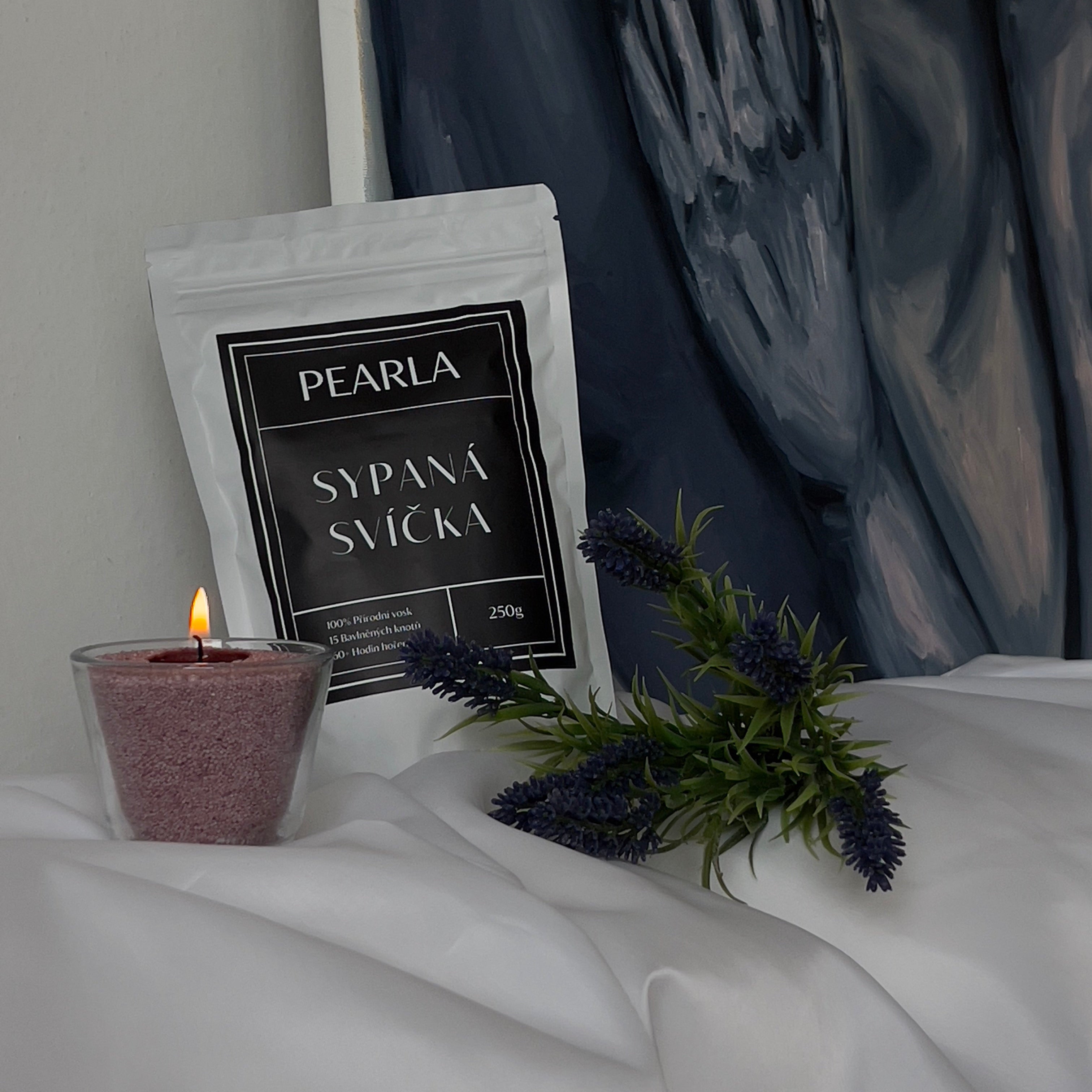 Sypaná svíčka 350g |80h Starorůžová