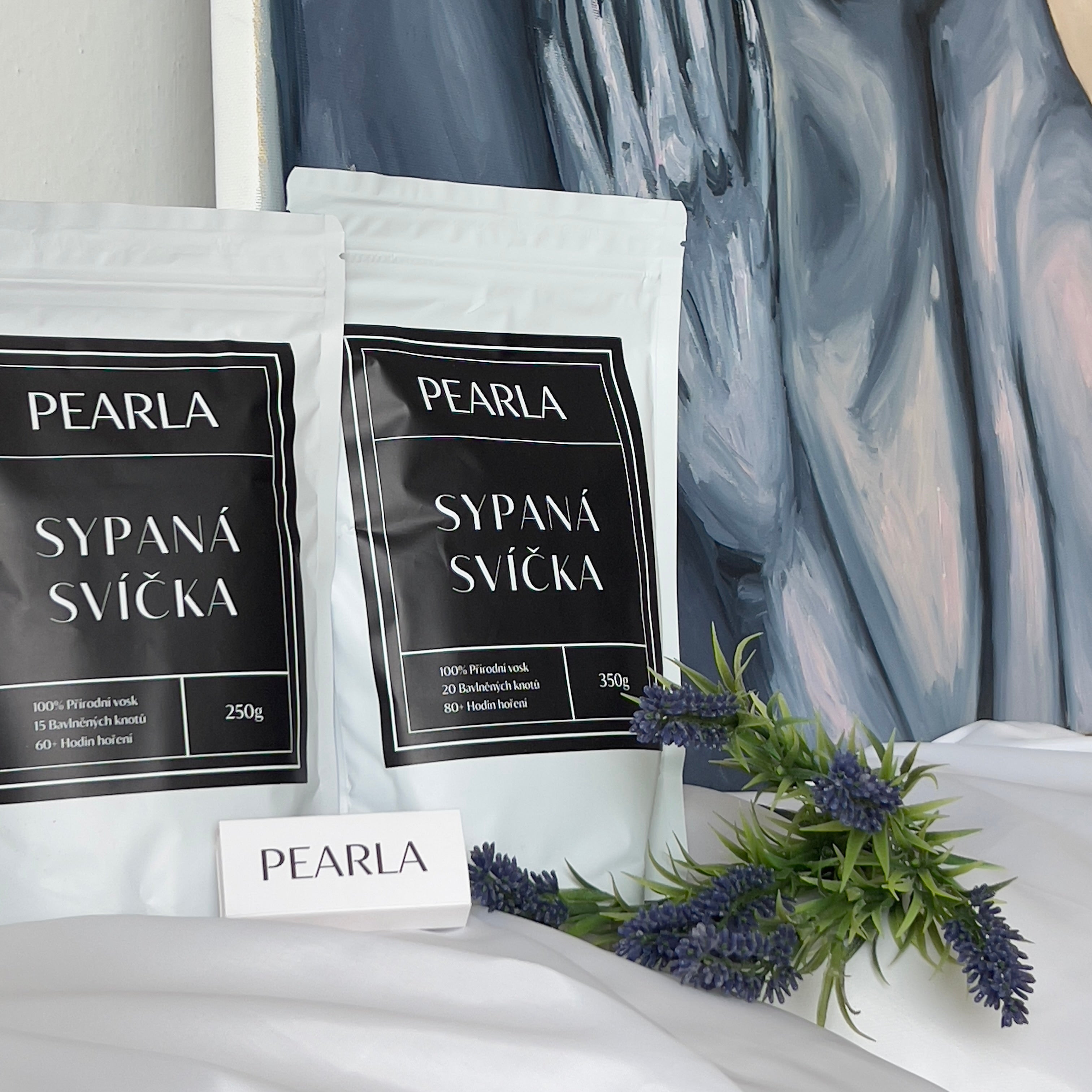 Sypaná svíčka 350g | 80h Pearlově Bílá